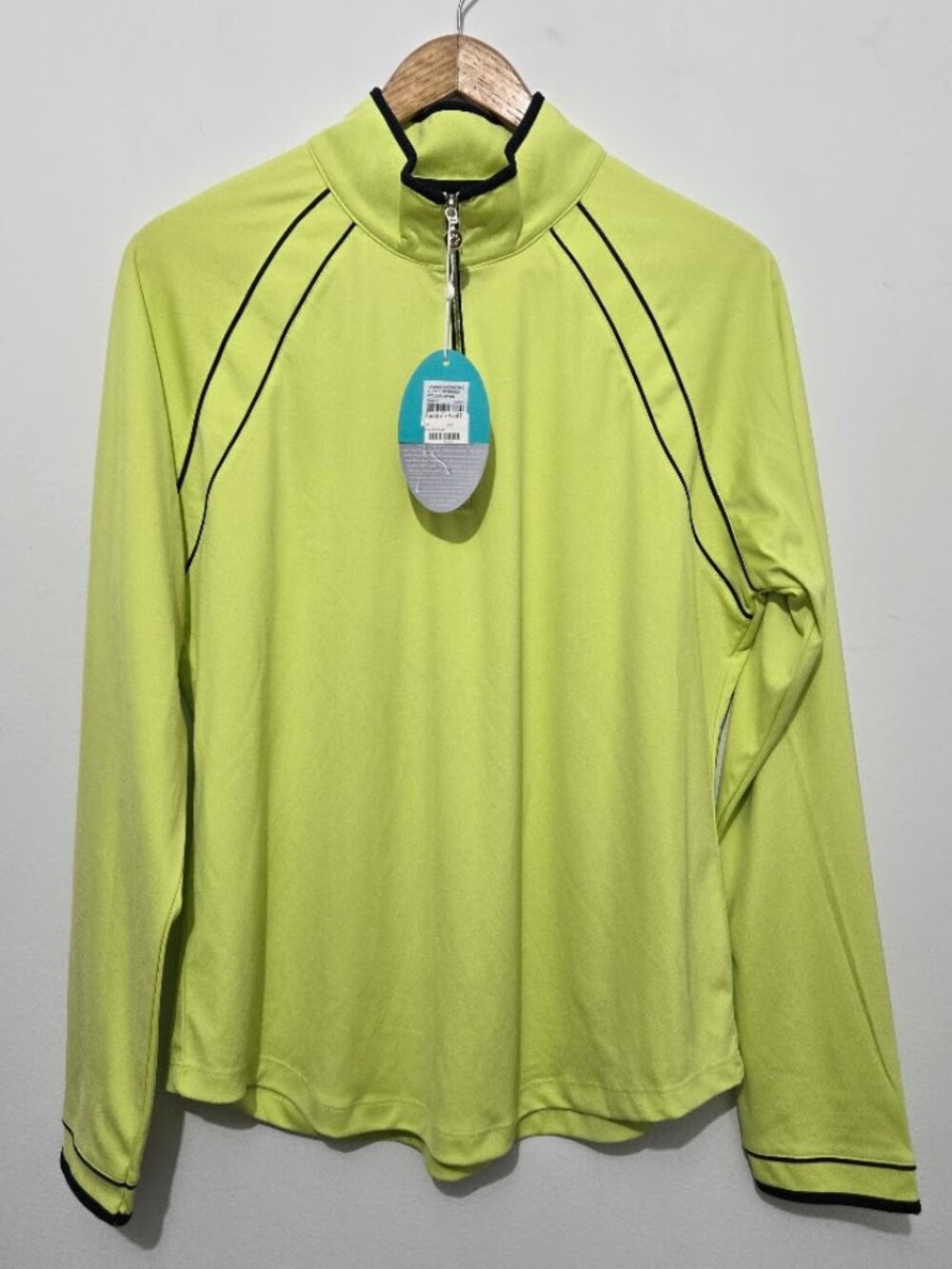 NWT Greg Norman Womens Play Dry 1/4 Zip Pullover Golf Top Sz L Microfiber Active